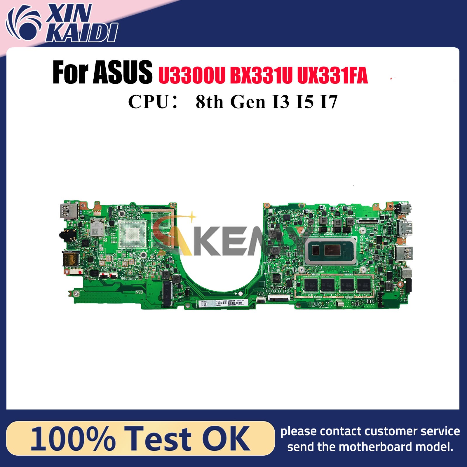 UX331FA Motherboard For ASUS UX33FAL UX331FN U3300F BX331F Mainboard W/CPU