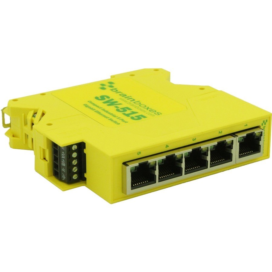 Brainboxes Compact Industrial 5 Port Gigabit Switch
