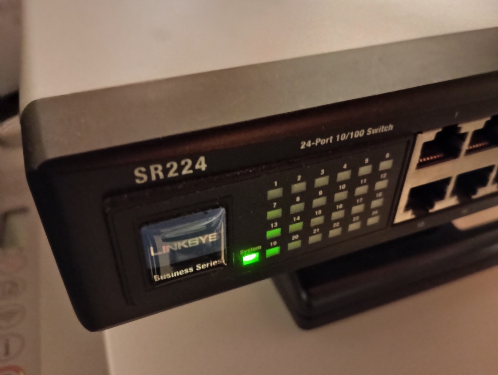 Linksys Cisco SR224 24-Port 10/100 Ethernet Switch – Power Cable Included