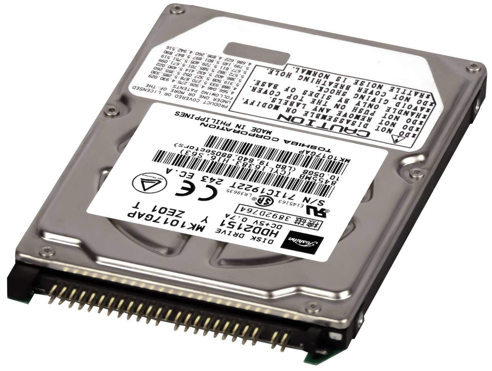 HARD DRIVE TOSHIBA MK1017GAP HDD2151 10GB 4200RPM 1MB CACHE IDE ATA 2.5" inch