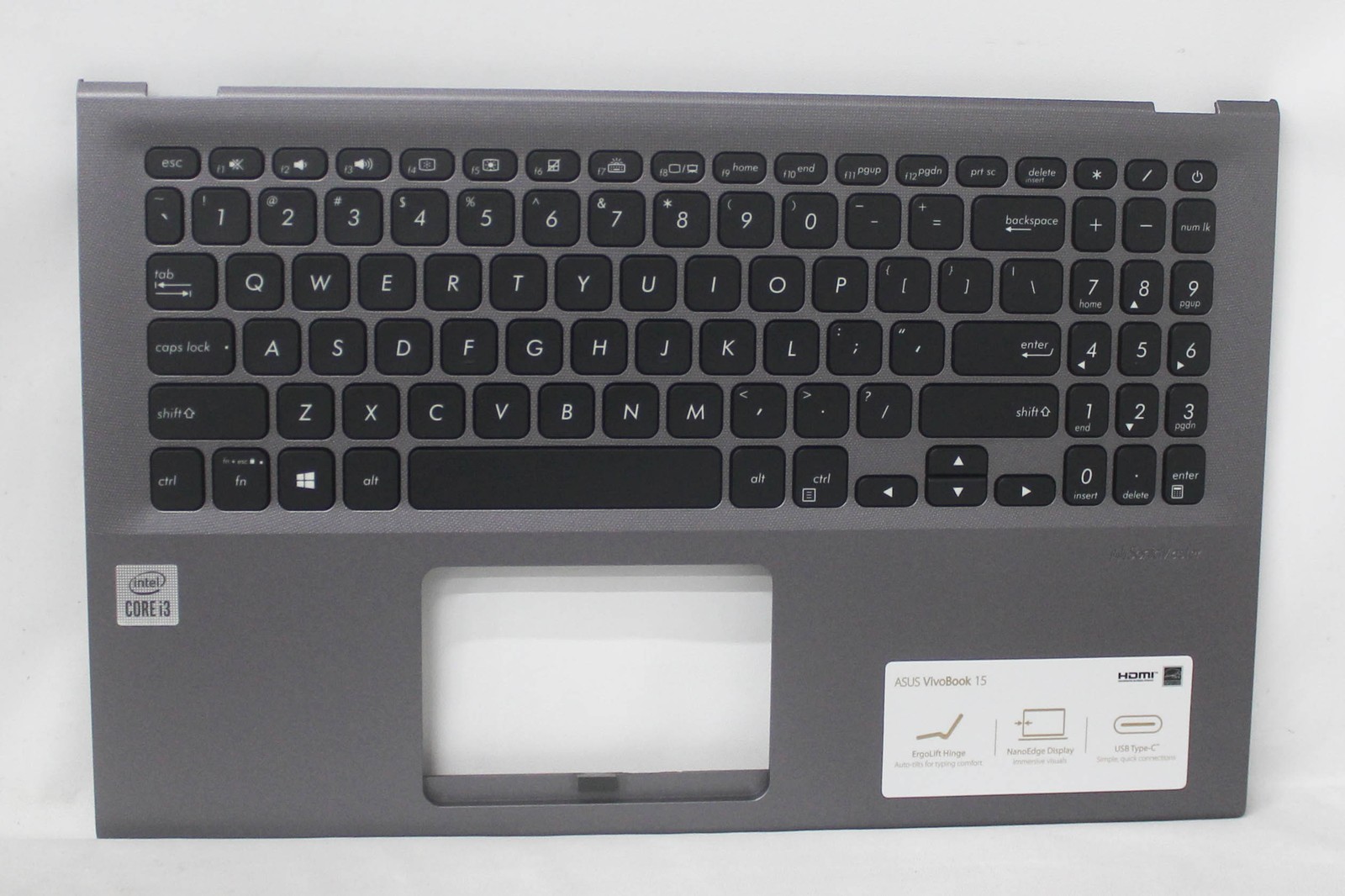 90NB0QU4-R31US1 ASUS Palmrest Top Cover W/KB US F512JA VivoBook 15 Grade A