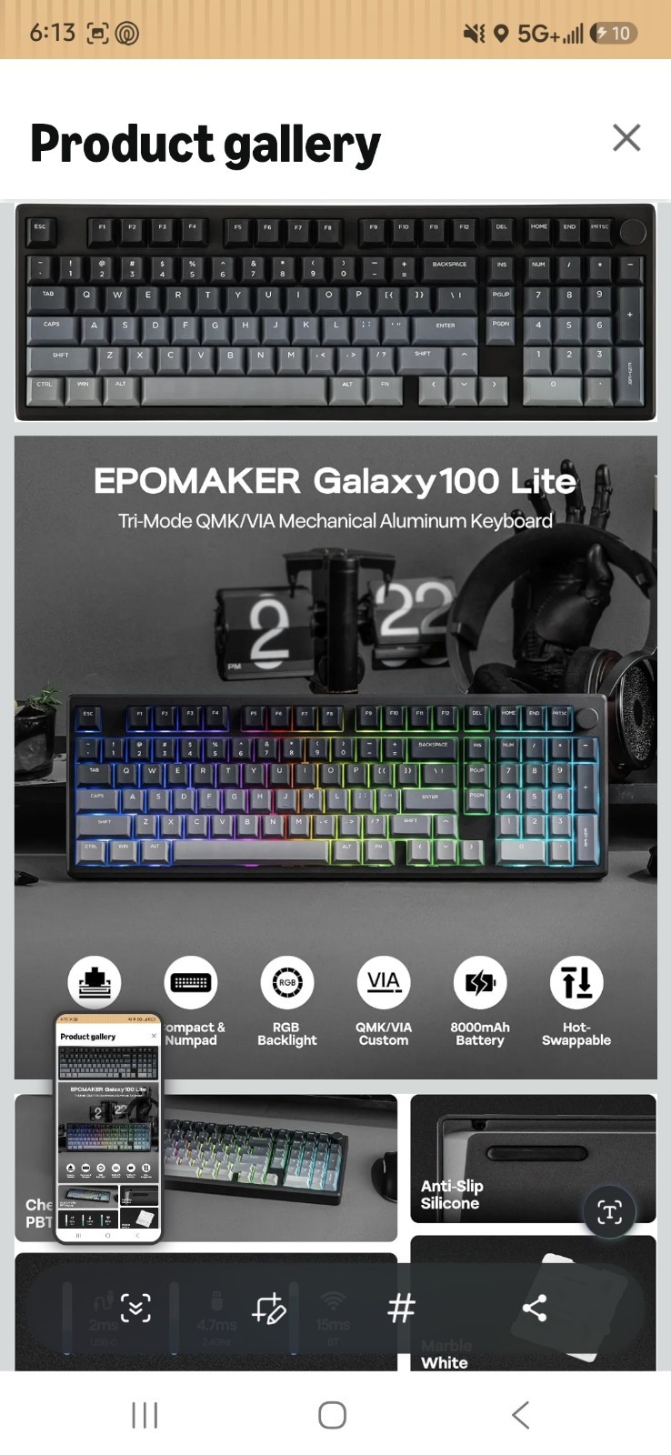 EPOMAKER Galaxy100 Lite QMK/VIA, Black/Gray KEYCAPS SET ONLY