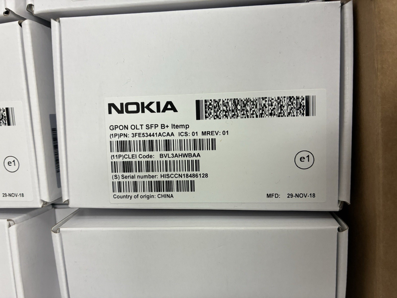 Lot of 57-Nokia 3FE53441AC Class B+ GPON OLT SFP Transceivers