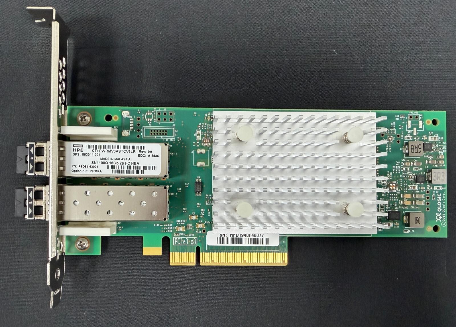 HPE StoreFabric SN1100Q 16Gb Dual Port Fibre Channel HBA w/ 2x SFPs QLE2692-HP