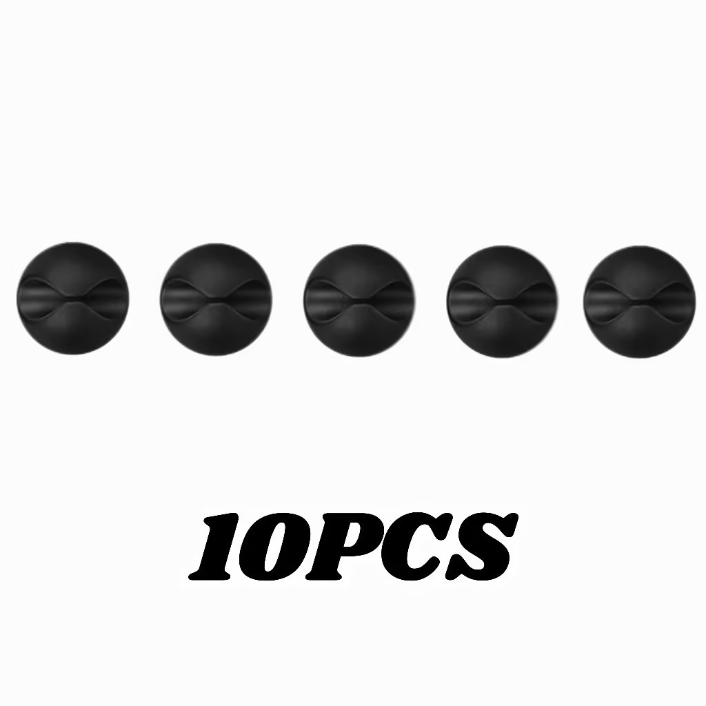 Strong Black 10-50Pcs Cable Clips Adhesive Cord Holder for Desk Home Office Sets