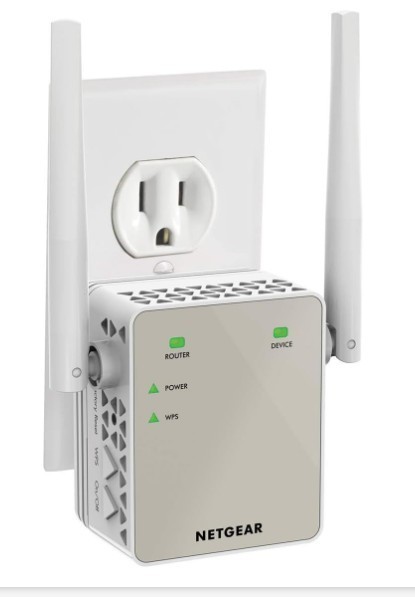 NETGEAR EX6120 AC1200 WiFi Range Extender Dual Band 1.2Gbps Wall Plug White