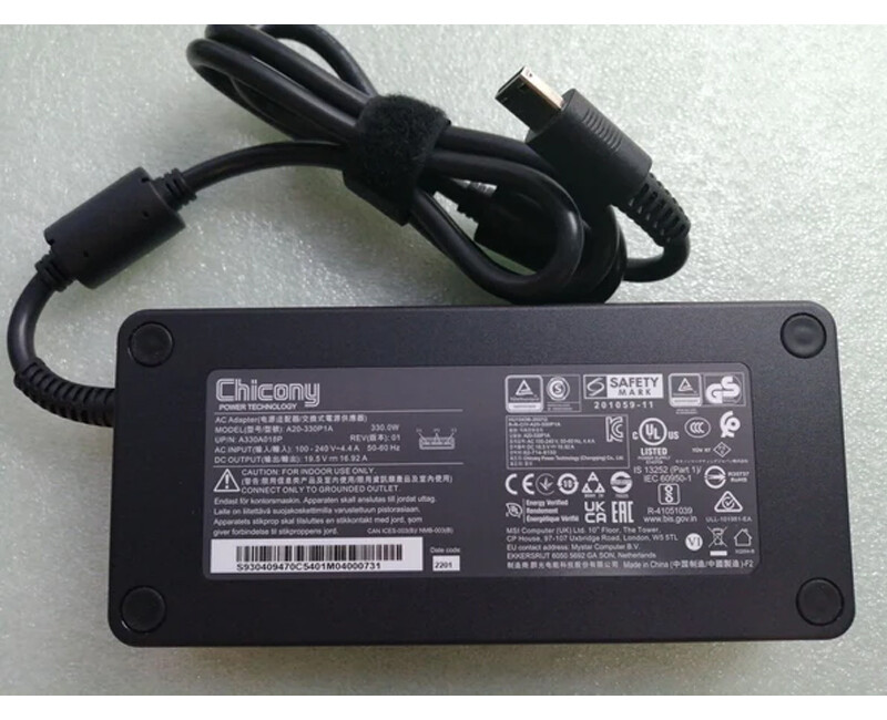 New Original Chicony MSI A20-330P1A A330A018P GP76 19.5V 16.92A 330W AC Adapter