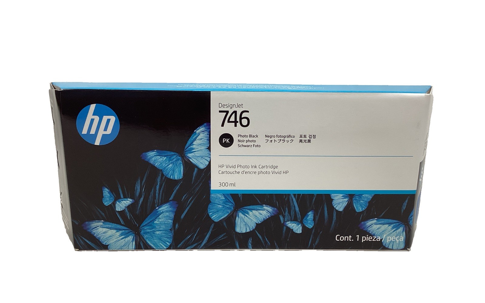 HP DesignJet 746 Photo Black (PK) Vivid Photo Ink Cartridge, P2V82A, 300ml