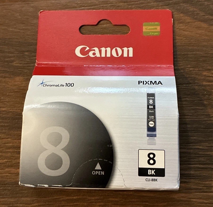 Genuine Canon CLI-8BK Black OEM Ink NIB