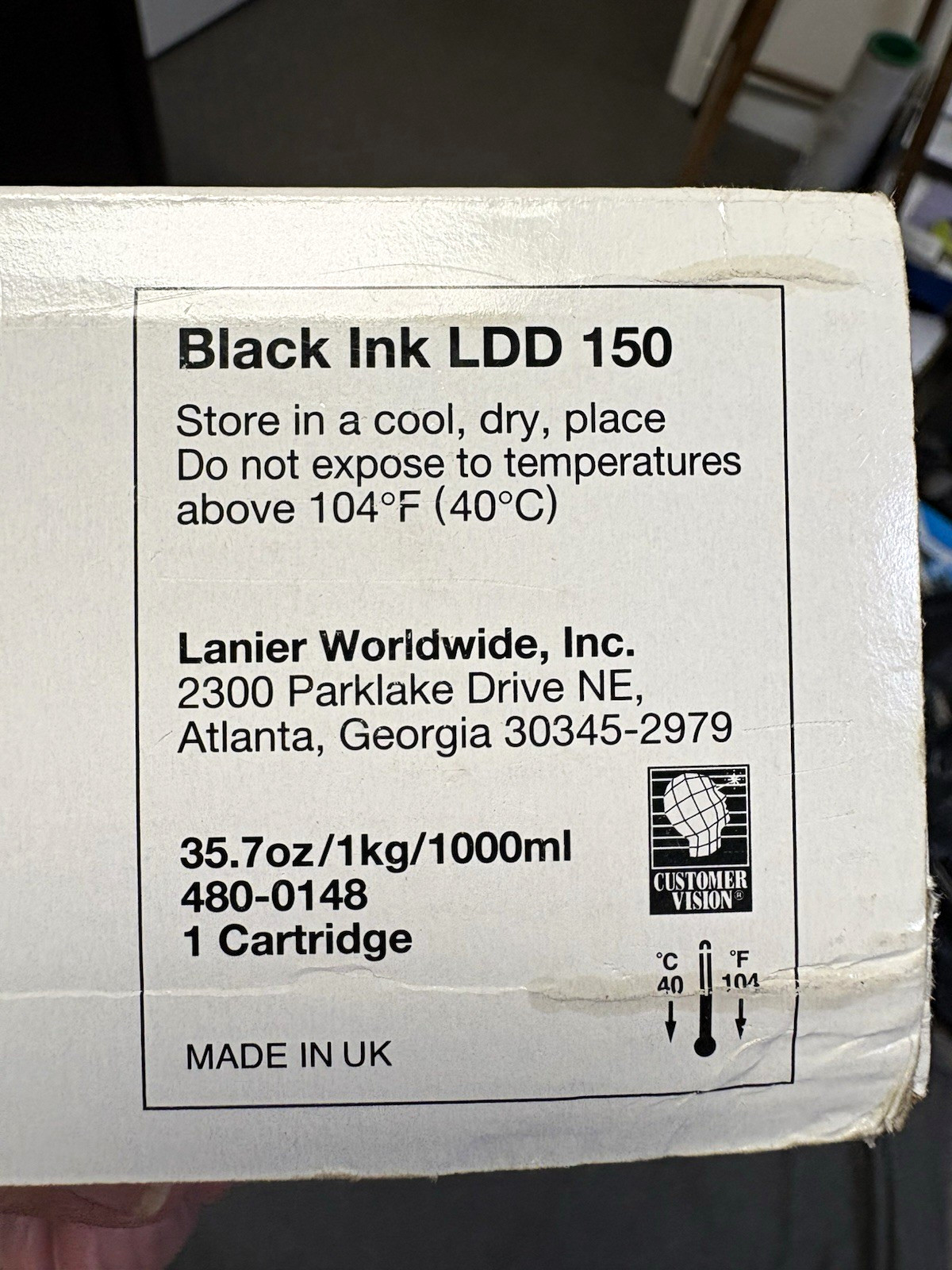 (2) Lanier Genuine/Original Black Ink Cartridge LDD 150 480-0148 For Lanier