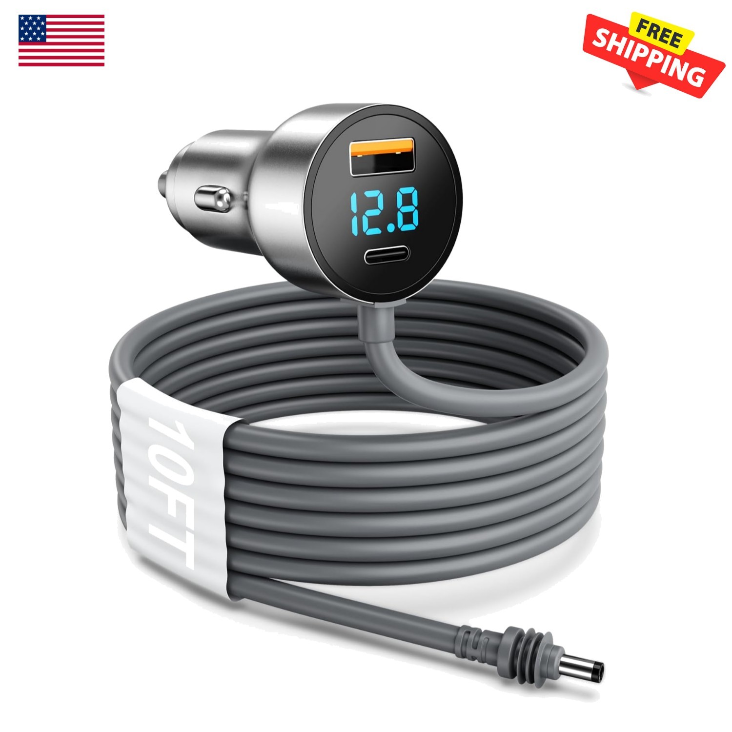 Reliable Starlink Mini 3-in-1 Car Adapter with Digital Display & Dual USB Ports