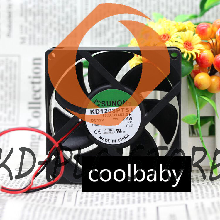 2pcs SUNON KD1208PTS1 12V 2.6W 2Wire Cooling fan 8cm 8025 80x80x25mm 8cm 37CFM