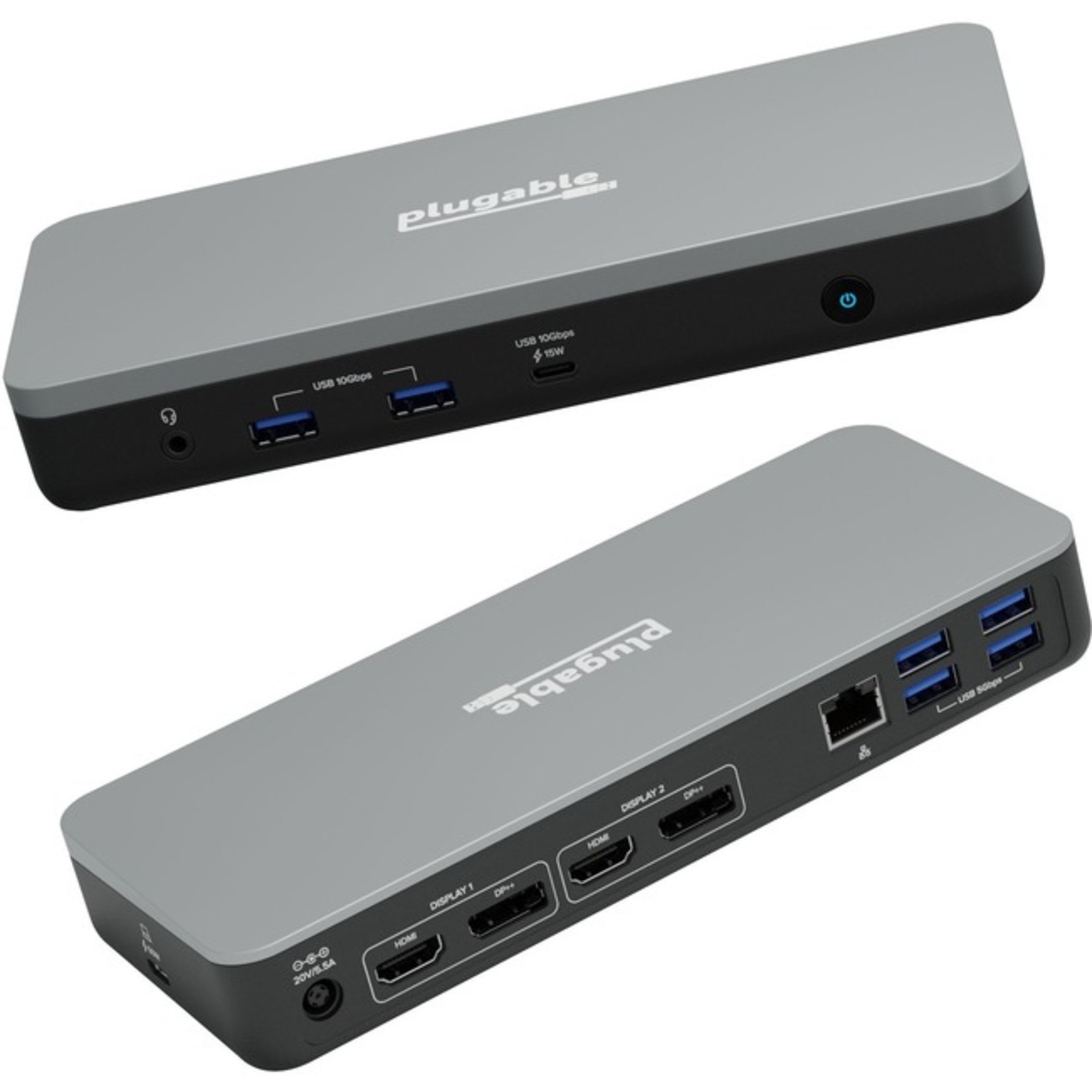 Plugable - UD-MSTHDC - Plugable 12-in-1 Dual 4K USB C Docking Station - Works