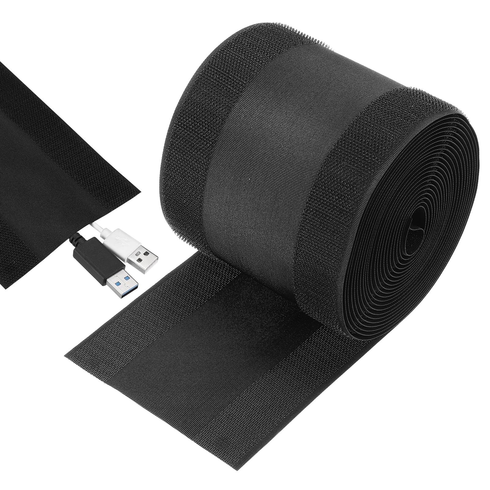 Carpet Cord Cover 15ft Floor Cover Cord Strip Black