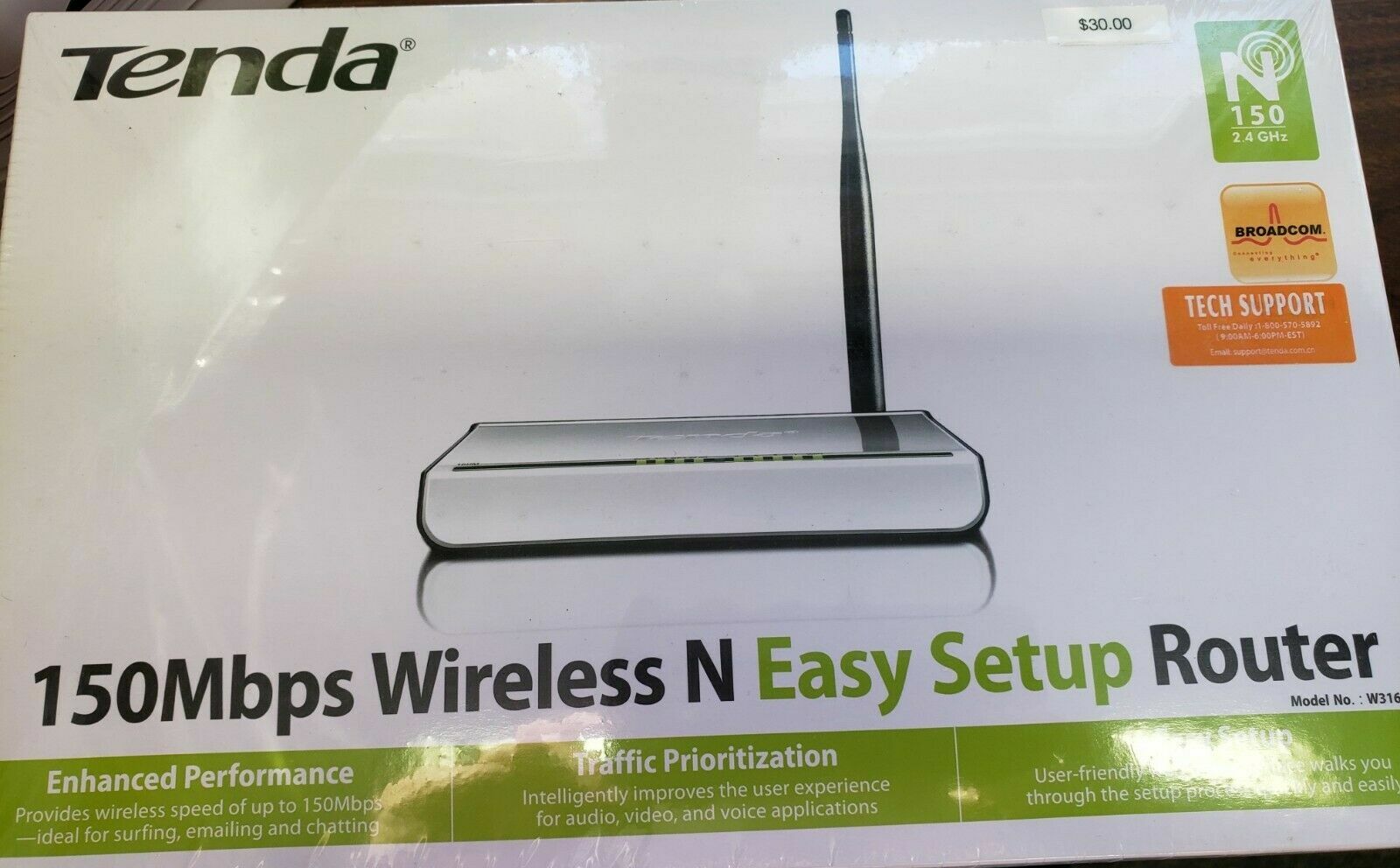 NEW Tenda W316R-4 Port Single Antenna Wireless-N Router Easy Setup Sealed
