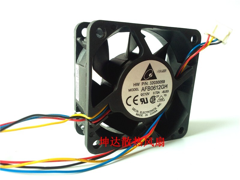 Delta AFB0612GH 6025 12V 0.72A 6cm 4pin Cooling Fan