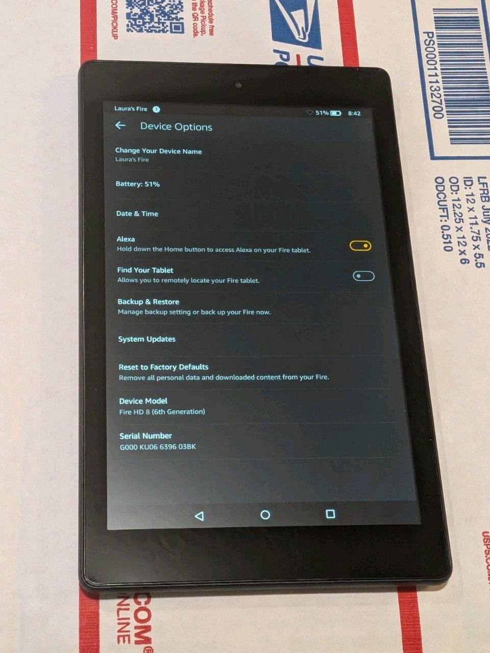 Amazon Fire HD 8(6th Generation) 16GB  - BLACK