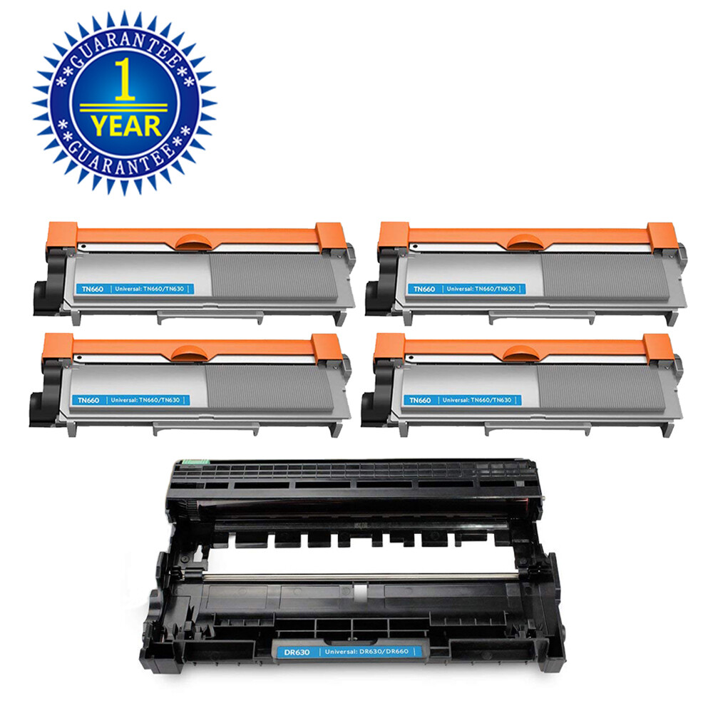 4 TN660 + 1 DR630 Toner Drum for Brother MFC-L2700DW MFC-L2740DW L2720DW DR660