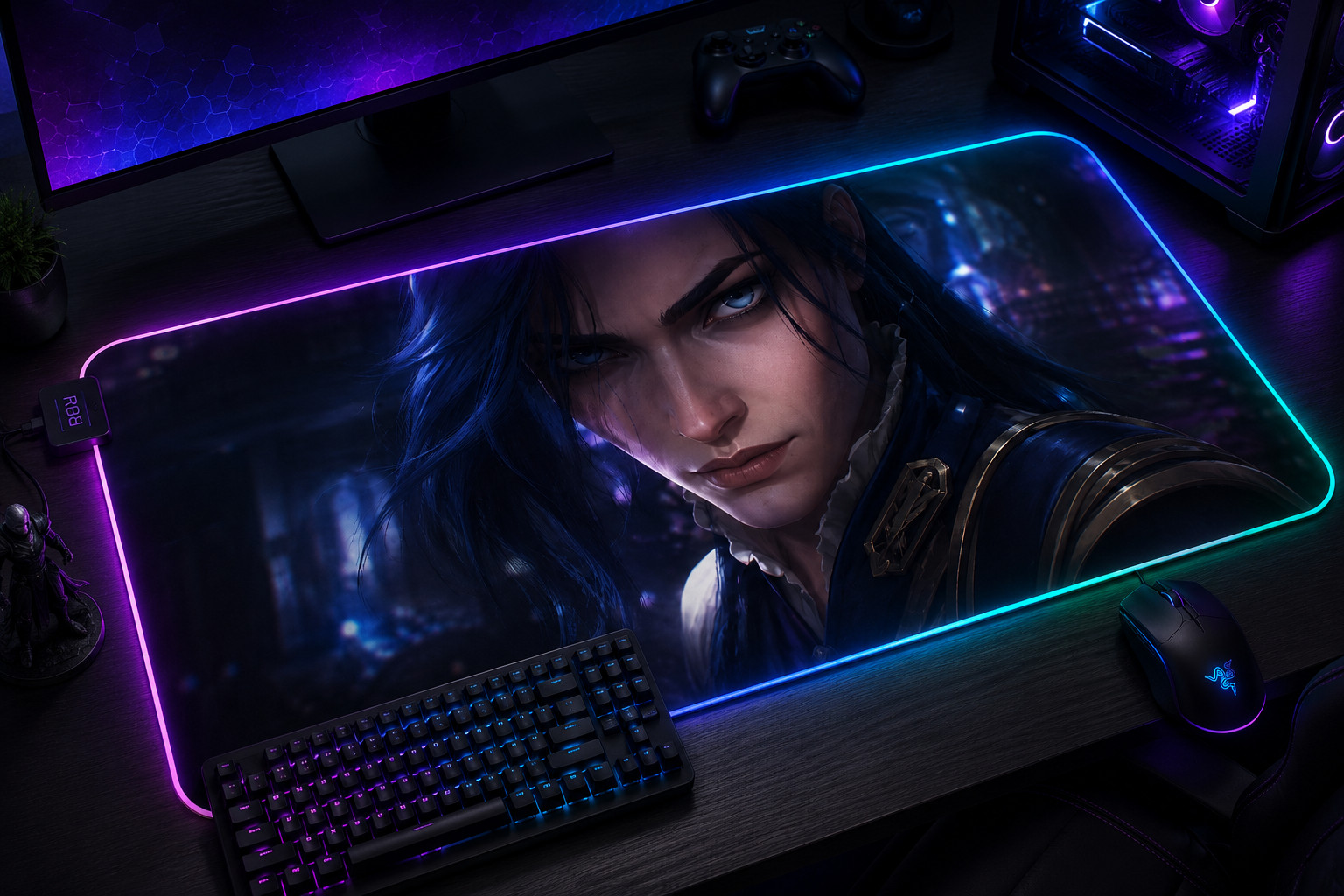 RGB Caitlyn Arcane Mouse Pad XXL Gaming Mat jinx league of legends vi ekko