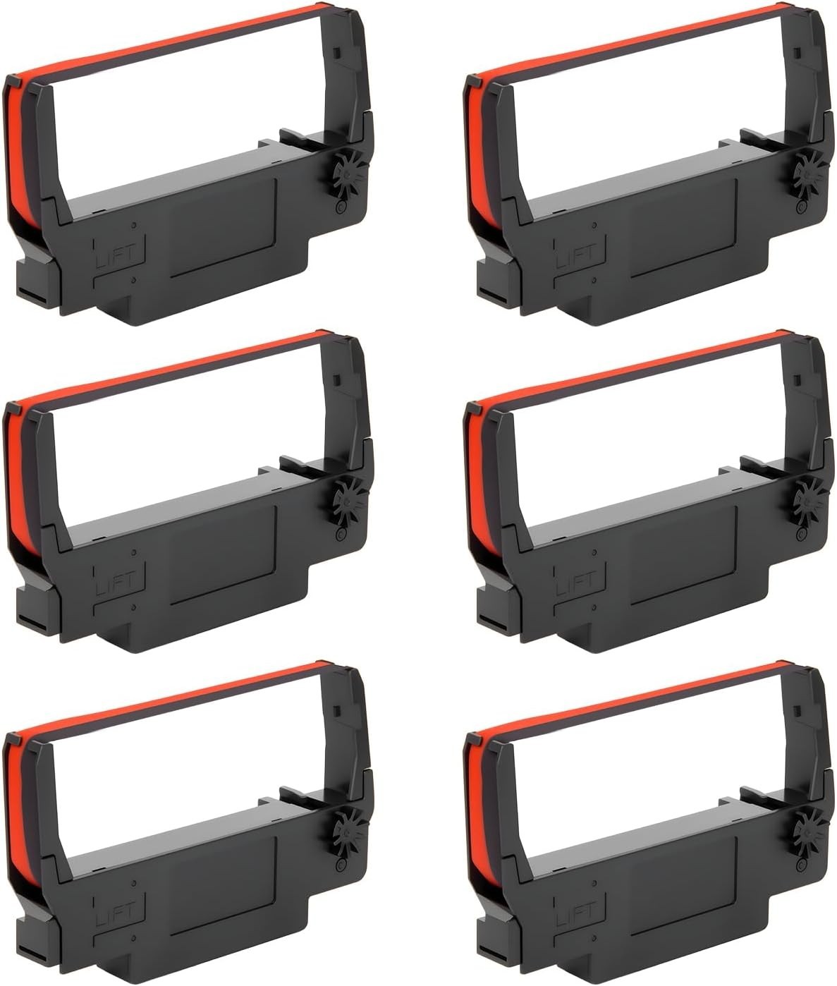 6 RIBBONS FOR EPSON ERC-30 / ERC-34 / ERC-38 Ribbons - Black/Red ERC30/34/38BR