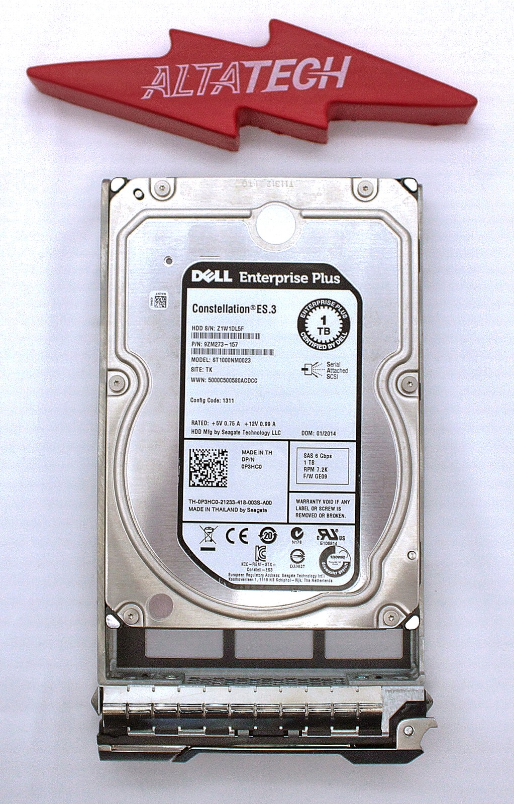 Dell P3HC0-EQL 1TB 7.2K SAS 3.5 6G EP+ HDD EqualLogic PS6100 Tray Hard Drive