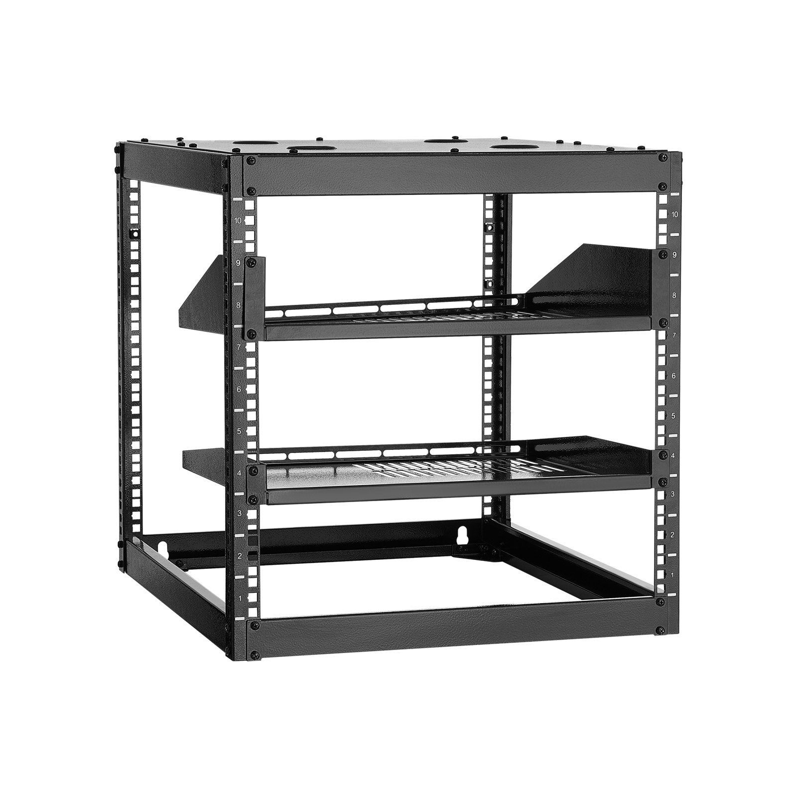 10U Steel Open Frame Network Rack 23in Depth 500lb Capacity