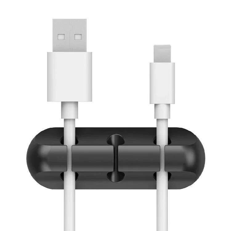 Multi ​USB Cable Organizer Cord Management Charger Desktop Clip Wire Holder US
