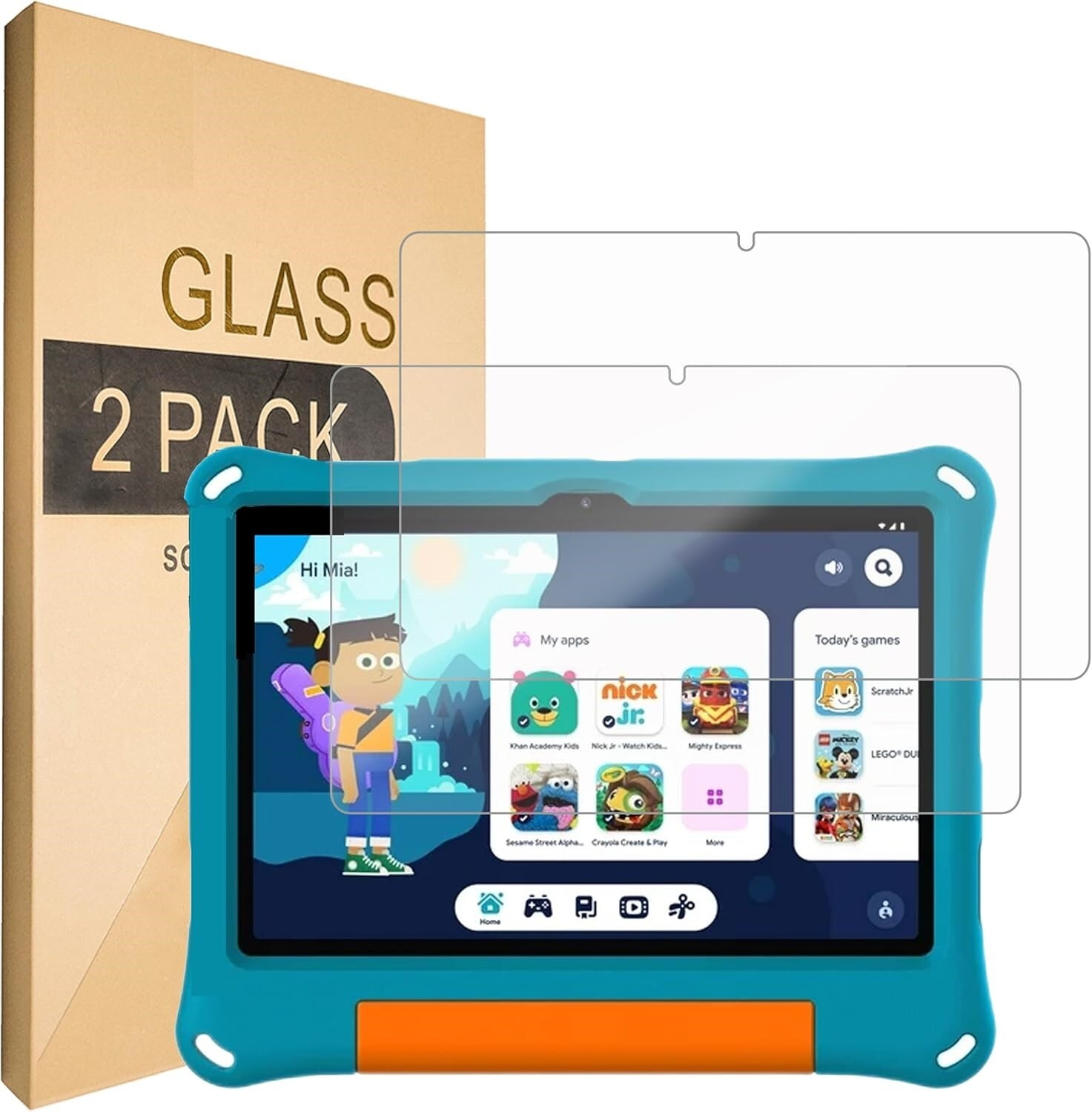2 PCS Screen Protector for ONN 10.1" Kids Tablet 2024 Model Tempered Glass Saver