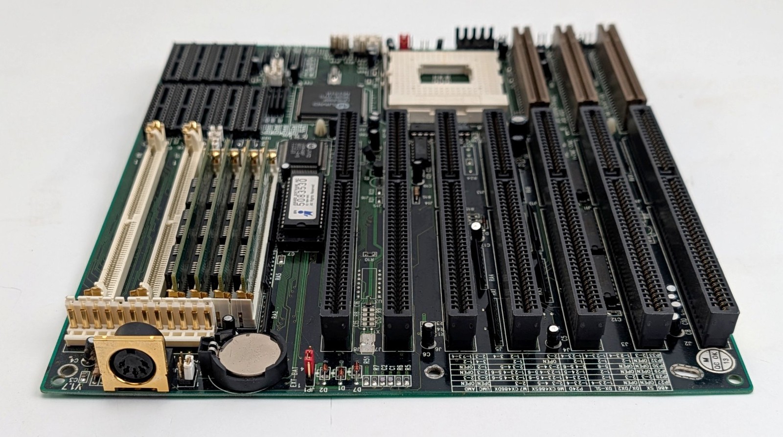 Vintage Socket 3 AT Motherboard UMC UM8498F Chipset 486 VESA Local Bus ISA VLB