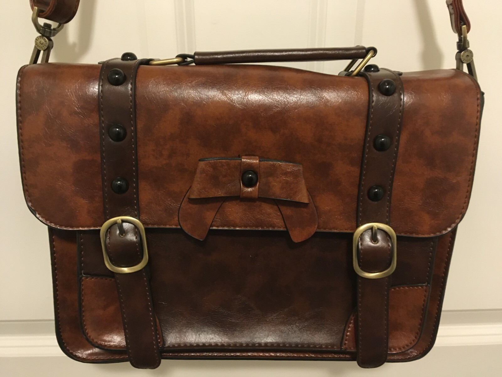 New Ecosusi Bag Leather New Laptop Briefcase Brown 13" Messenger-WW ship