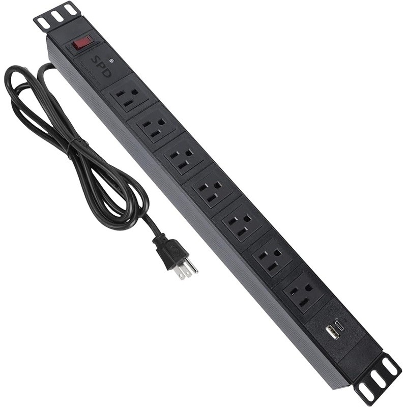 1U Rackmount Power Distribution Unit 8 Outlet Heavy Duty PDU W/ 10ft Cord New
