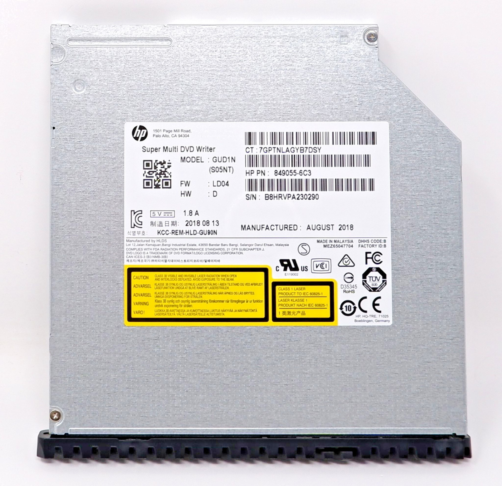 HP GUD1N SUPER MULTI DVD WRITER 849055-6C3 W/PRODESK BEZEL W/GREEN TAB - NEW