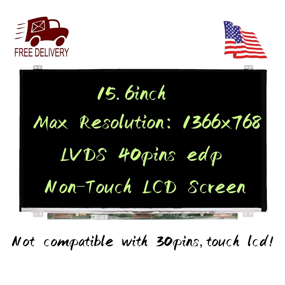 Replacement Screen For LTN156AT30-D01 HD 1366x768 LCD LED Display 15.6'' 40pins