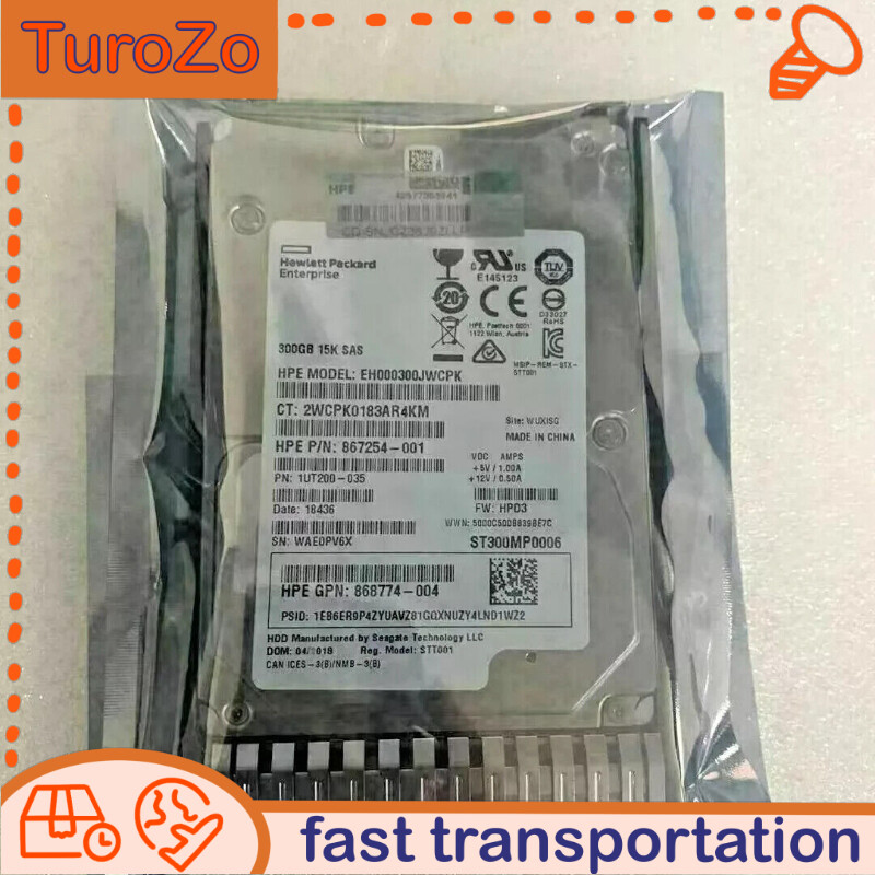 NEW 870753-B21 HP 300GB 870792-001 15K 12GB/s SFF 2.5" SAS SC DS HDD HARD DRIVE