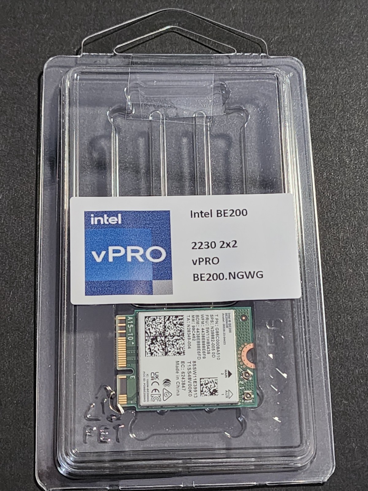 Intel BE200 vPro Wi-Fi 7 with BT 5.4 for Intel based system HP N39562-001
