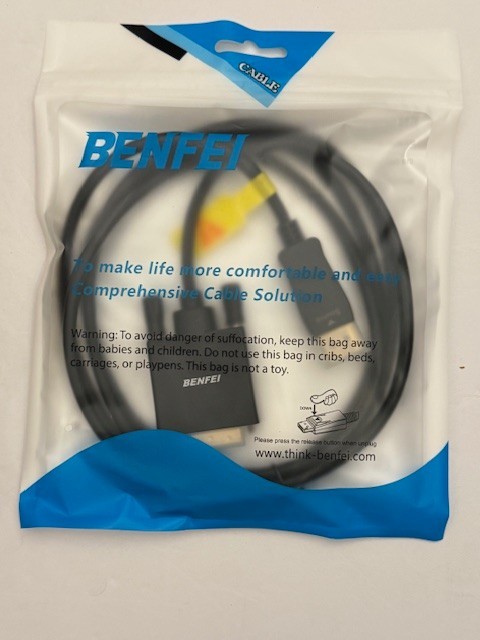 5 LOT - NEW Benfei 6' ft DisplayPort Cable Male to Male Display Port to DVI