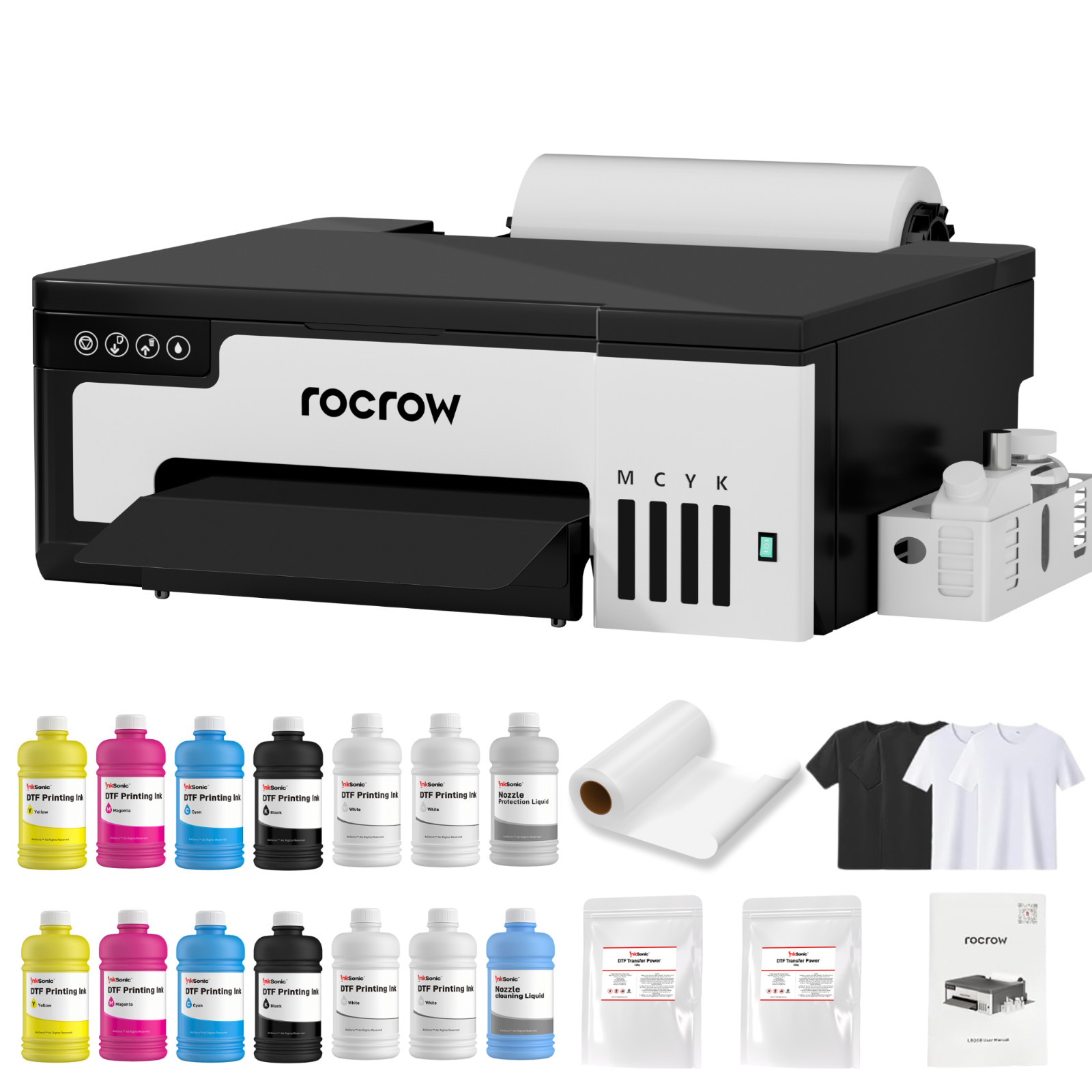 Rocrow L8058  A4 8.3"/210mm DTF Printer+Oven, for T-shirt Printing, 7/24 Support
