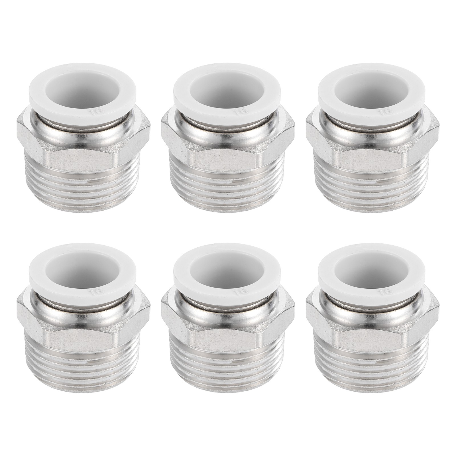 6Pcs Pneumatic Fitting 16mm Tube OD x 3/4" NPT Push to Connect Pneumatic Fitting