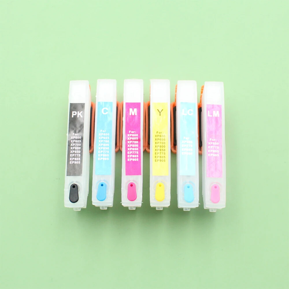 6pcs/lot Refillable ink cartridge With ARC Chip for Eps XP-750 760 850 860 950 