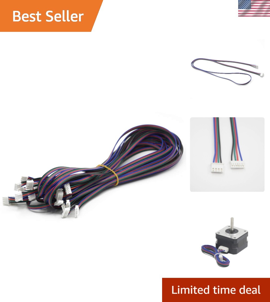 6pcs 2M XH2.54 4pin to 6pin Terminal Stepper Motor 17 Cables