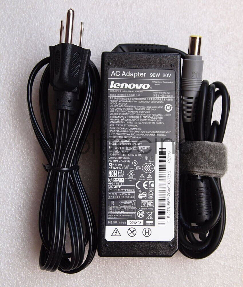 Genuine Lenovo Laptop Charger 90W AC Adapter 7.9mm Large Round Tips 42T4434