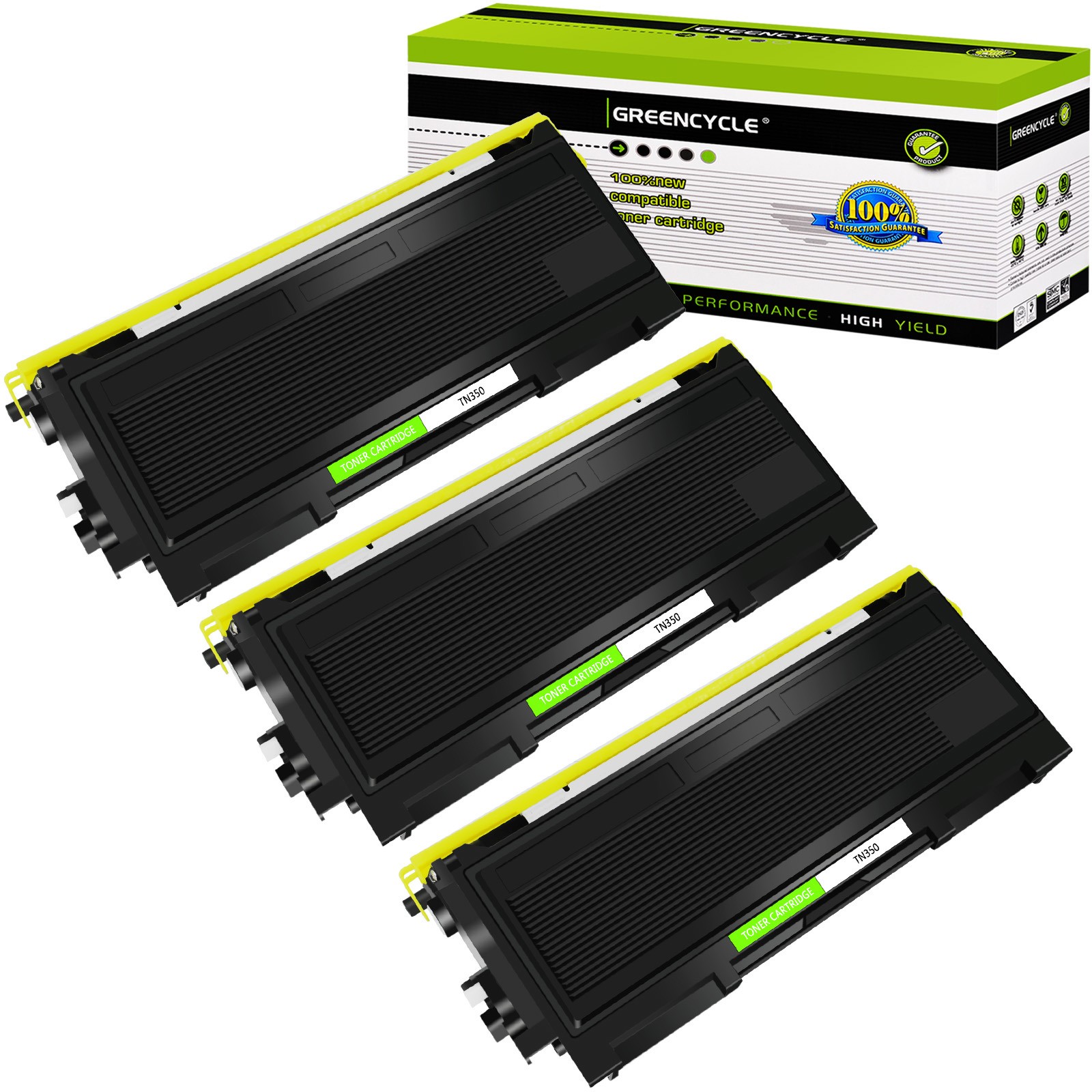 3PK Black TN350 Toner Fit for Brother TN-350 HL-2040 2040N 2040R 2070NR DCP-7025