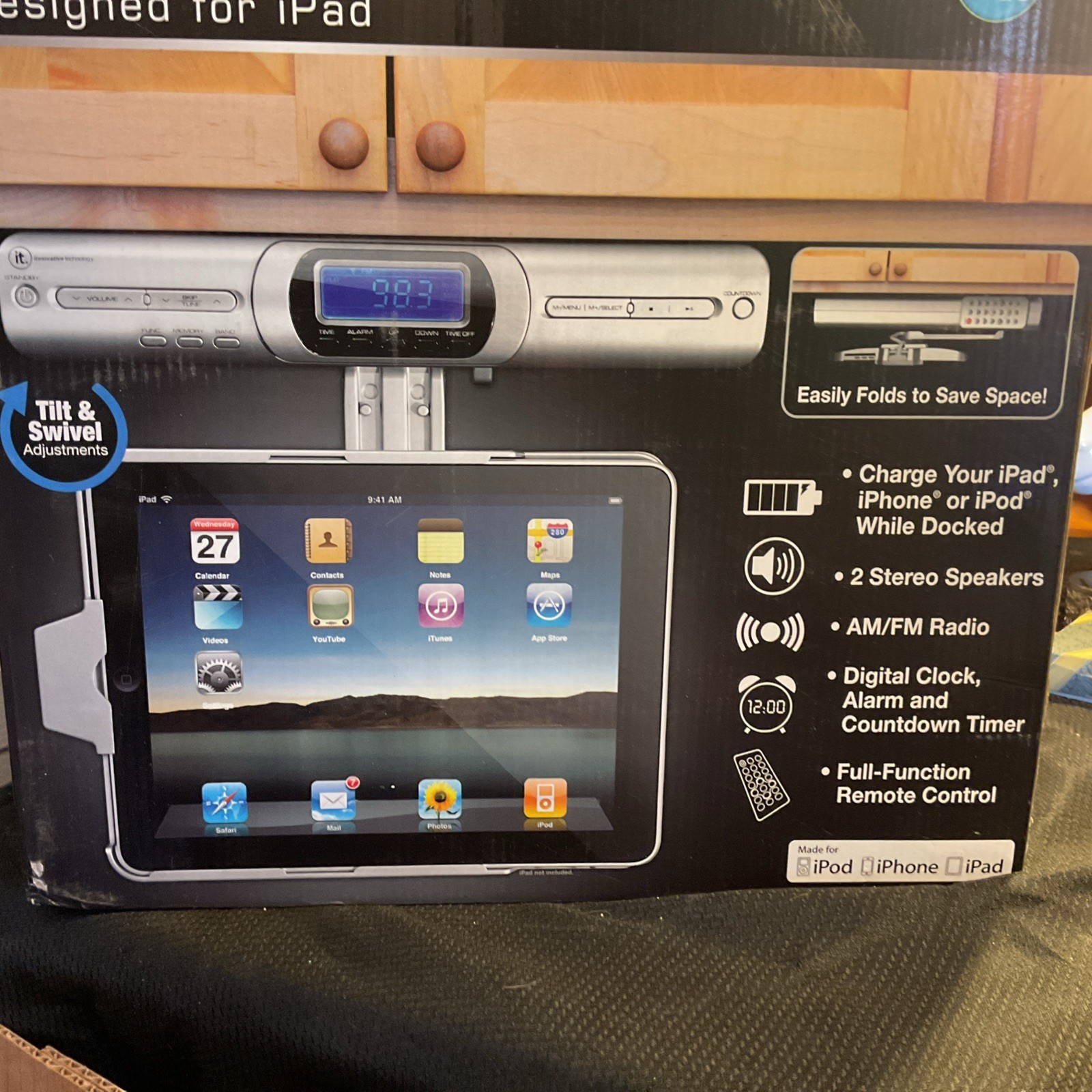 IT INNOVATIVE TECHNOLOGY Under Cabinet DOCK for IPAD IPHONE IPOD #ITIU-760