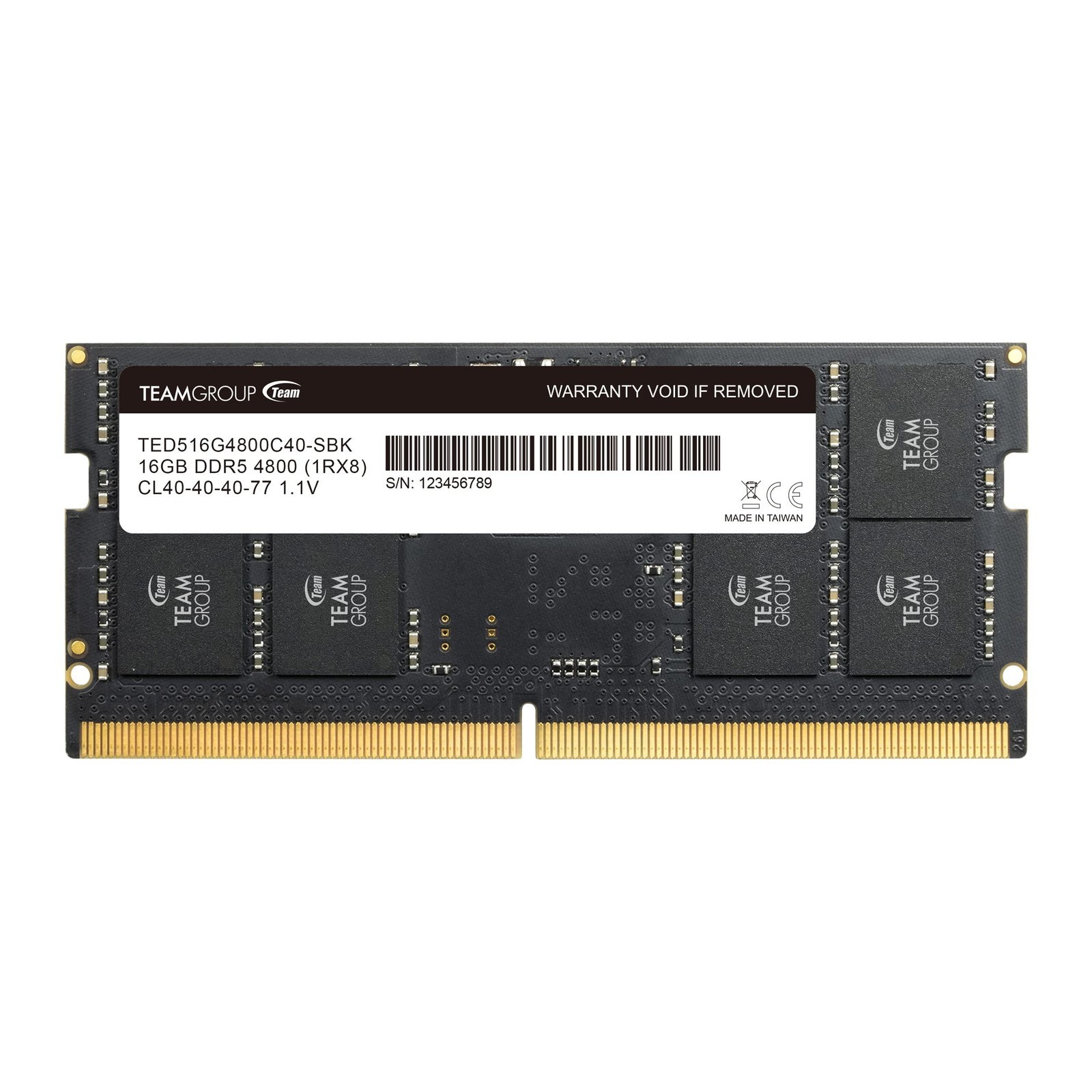 TEAMGROUP Elite SODIMM DDR5 16GB 4800MHz (PC5-38400) 16GB, Single Channel