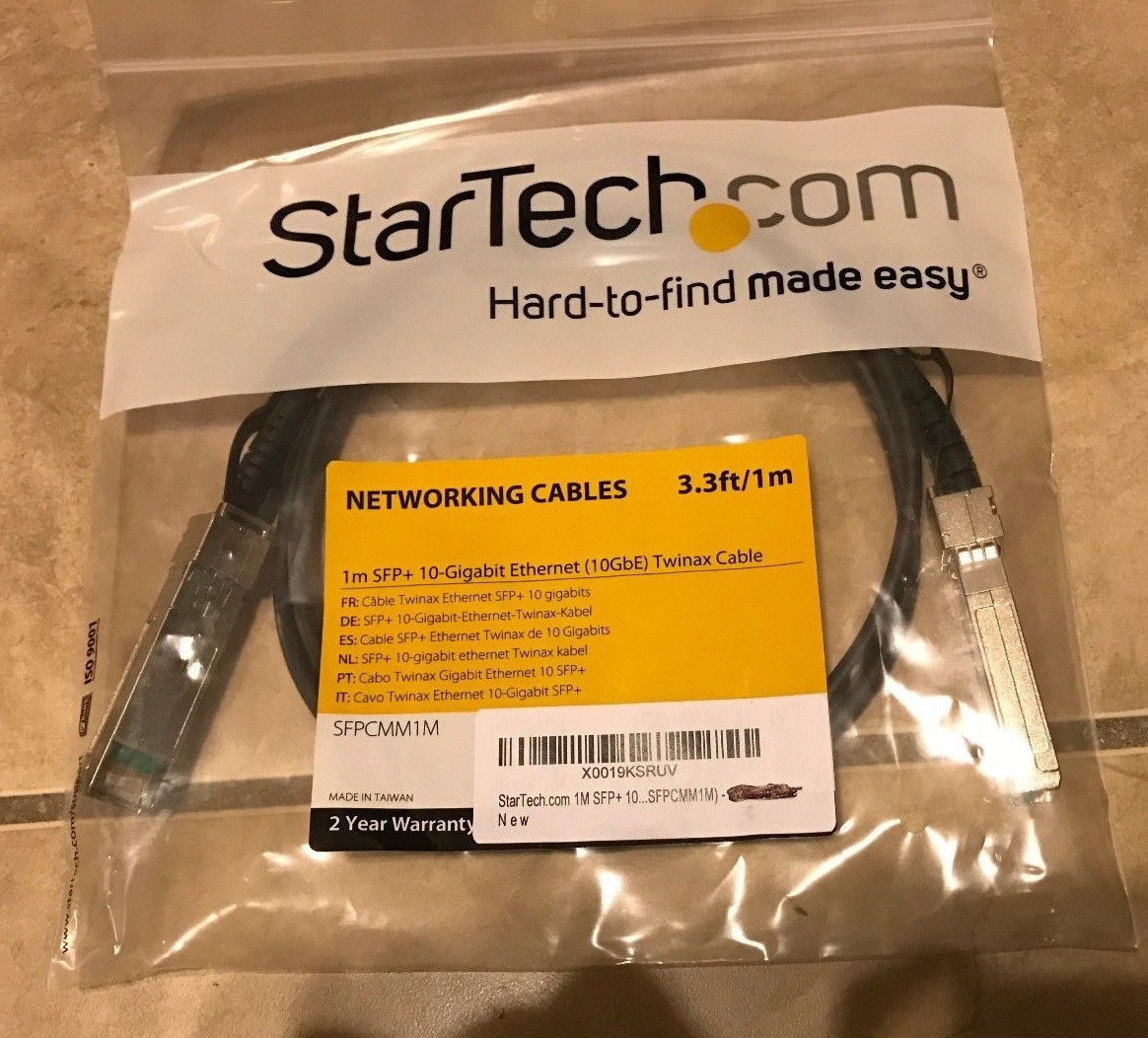 Startech.com SFPCMM1M 3.3' 1M 10gb Ethernet 10GBE Twinax Cable NEW