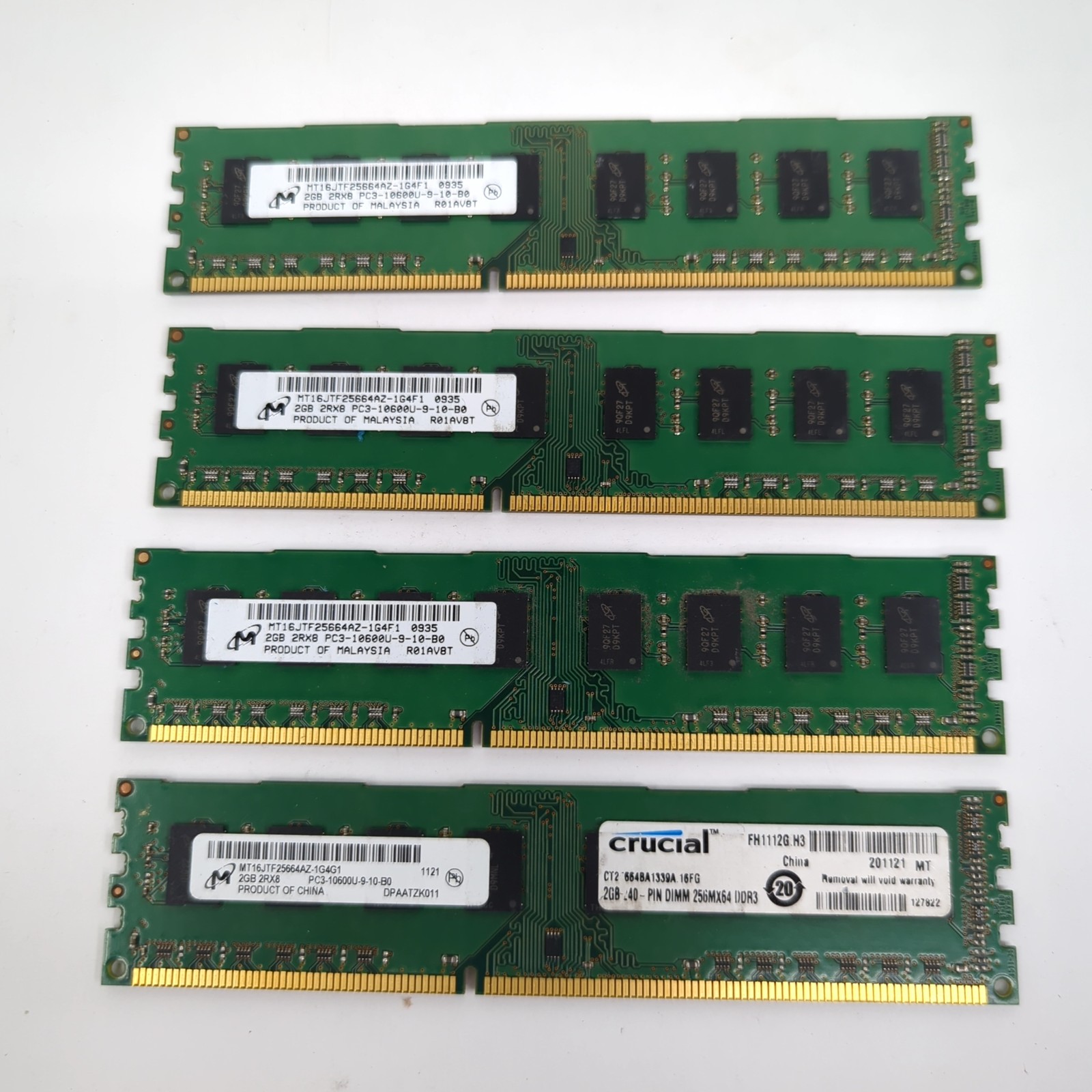 8GB (4x2GB) Micron Crucial DDR3 Desktop RAM DIMM Memory 1333MHz PC3-10600U