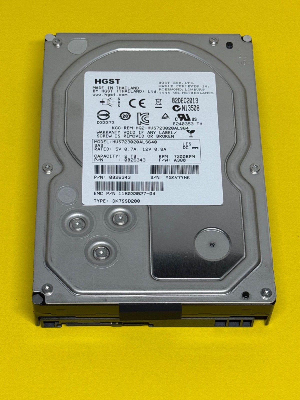 HGST HUS723020ALS640 2TB 7.2K SAS 3.5" 0B26343