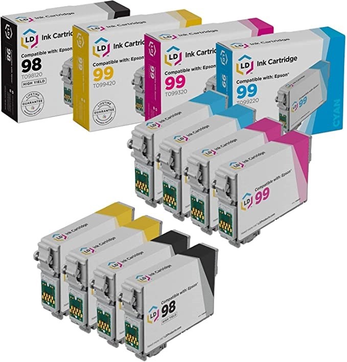 LD Replacement Ink for Epson T098 T099 8 Set T098120 T099220 T099320 T099420