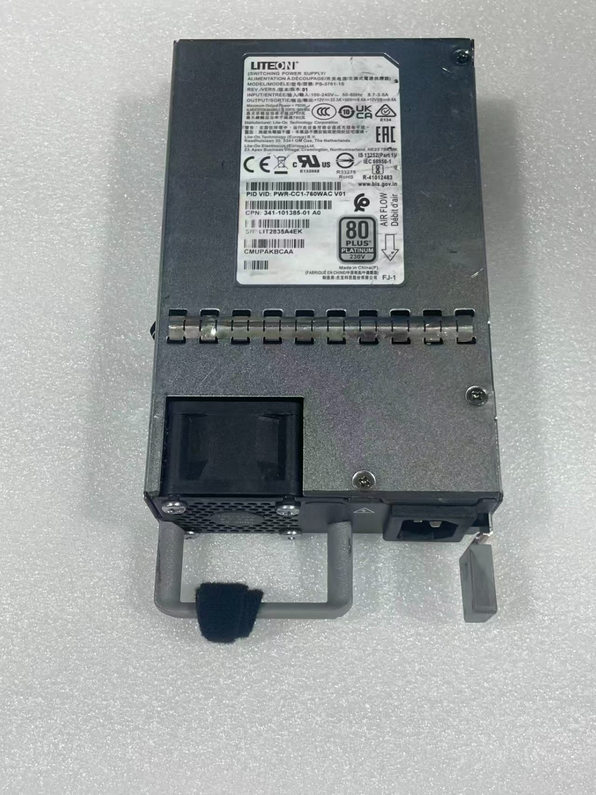 Cisco PWR-CC1-760WAC, suitable for Cisco C8300 full series 1U routers: C8300