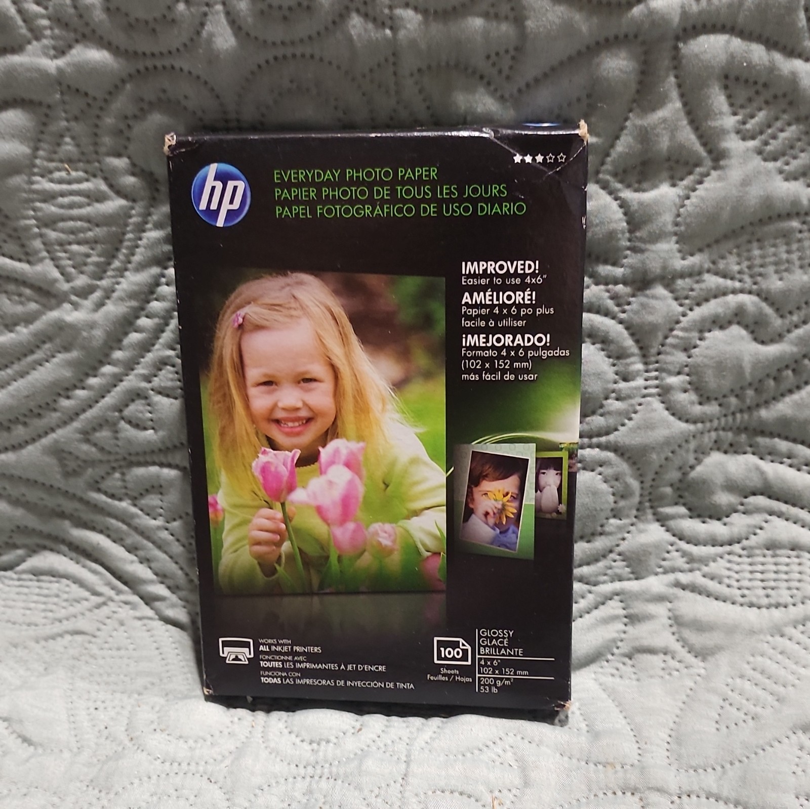 HP Everyday Glossy Photo Paper 4x6 in 100 Sheets 200 g/m² White CR759A